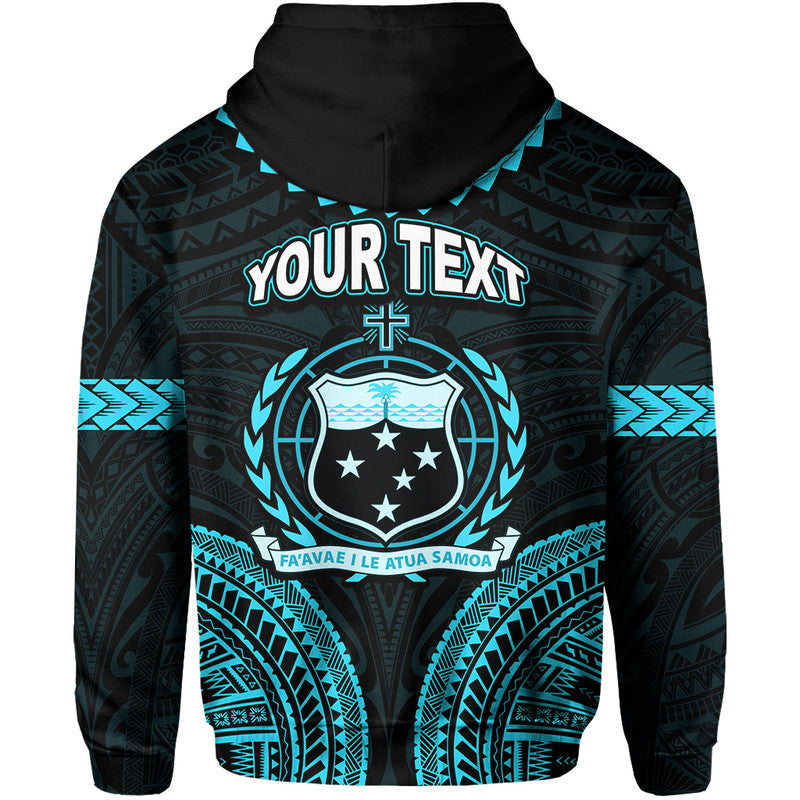 Custom Personalised Samoa Ula Nifo Tribal Hoodie Blue Style LT6