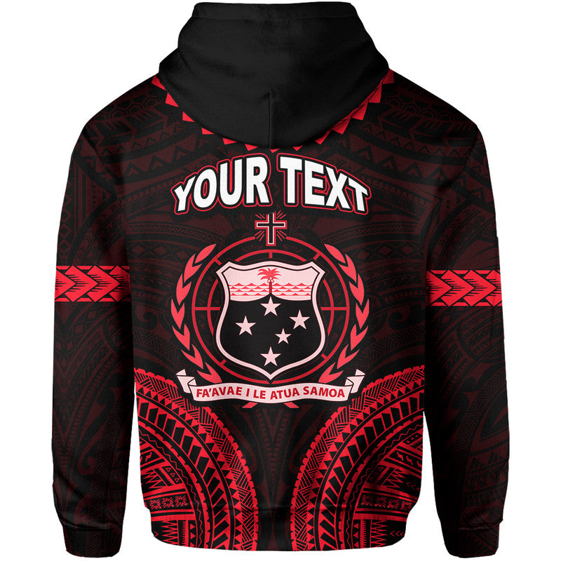 Custom Personalised Samoa Ula Nifo Tribal Hoodie Red Style LT6