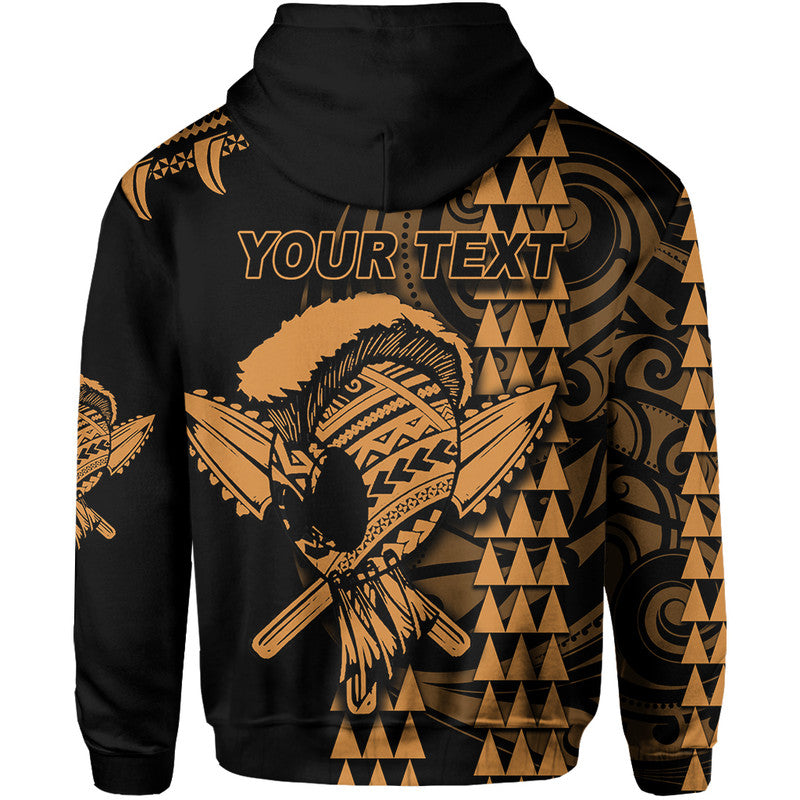 Custom Hawaii Polynesian Warrior Kakau Hoodie Gold LT6