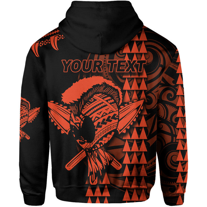 Custom Hawaii Polynesian Warrior Kakau Hoodie Orange LT6