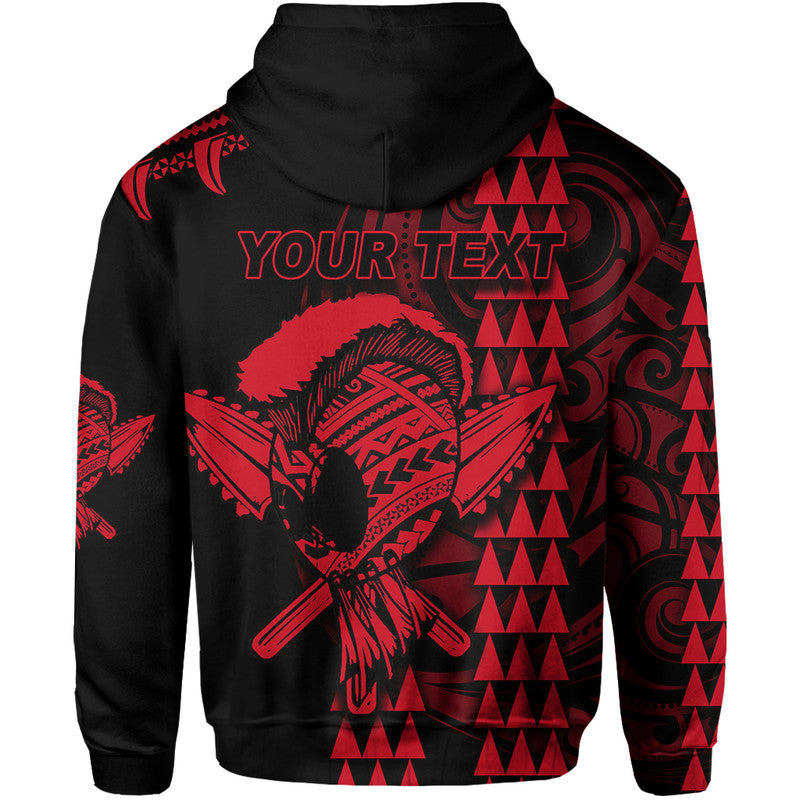 Custom Hawaii Polynesian Warrior Kakau Hoodie Red LT6