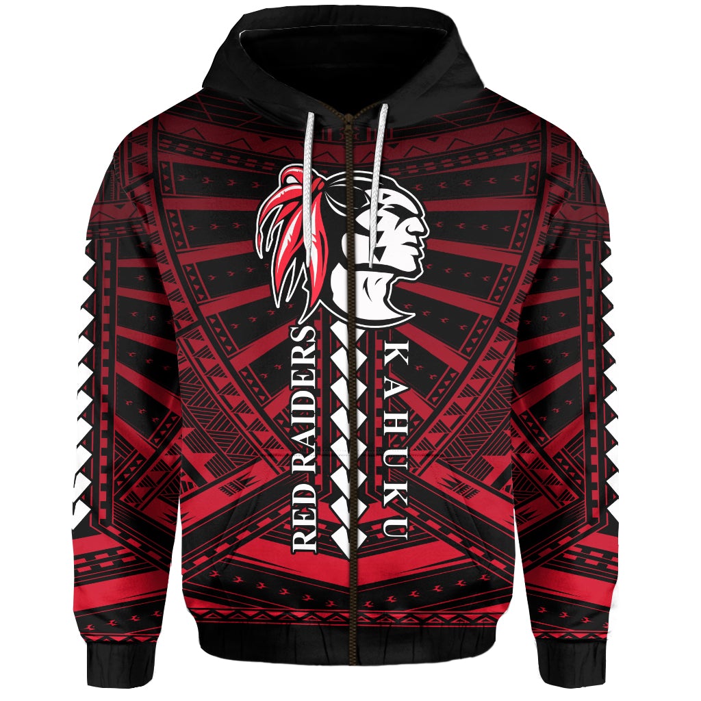 Polynesian Red Raiders Hoodie Kahuku Hawaii School LT13