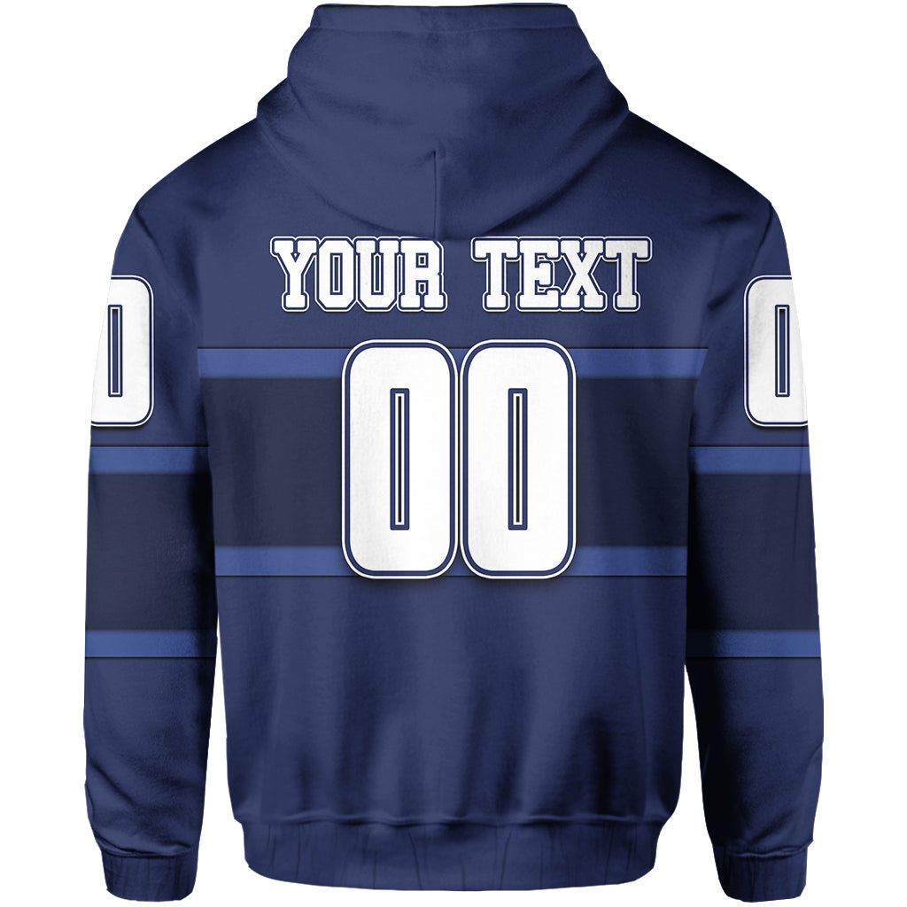 Custom Finland Hockey Suomi Hoodie Blue LT6