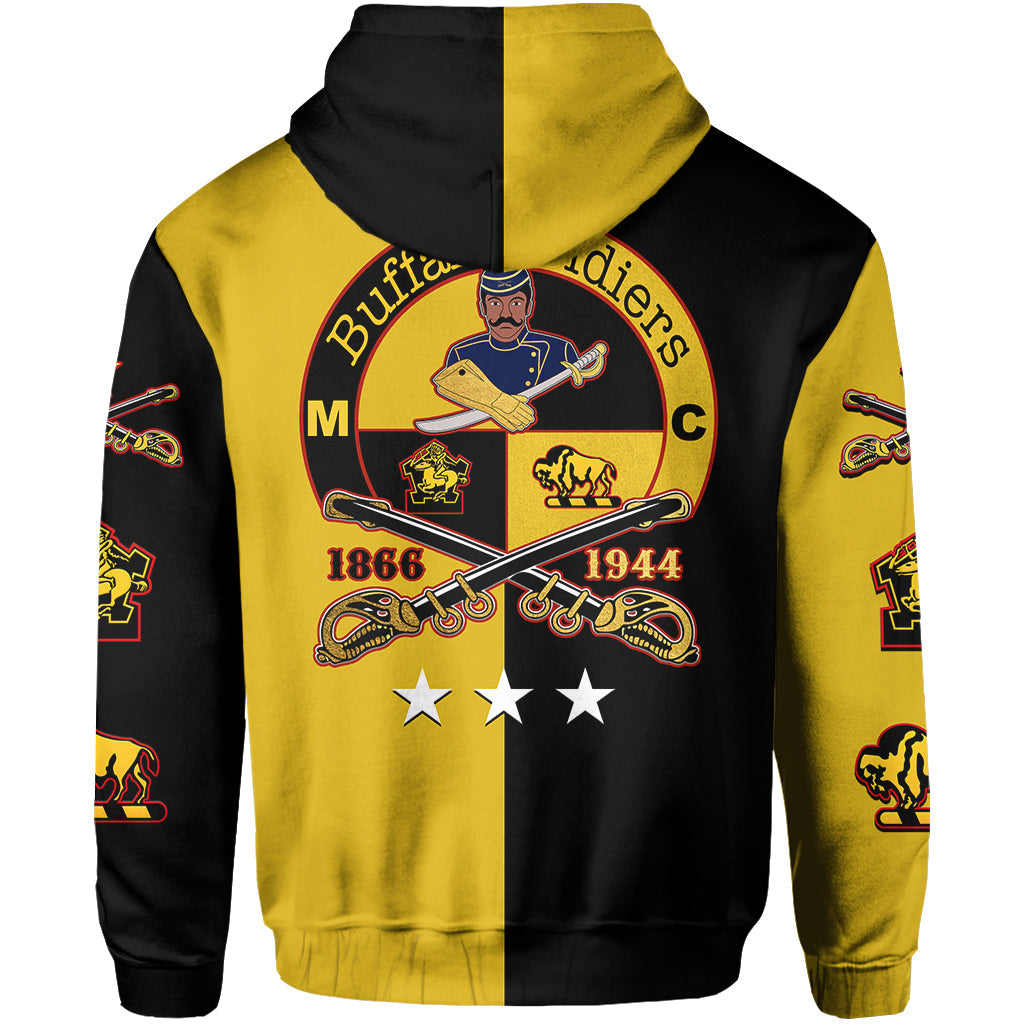 Buffalo Soldiers Hoodie Black Gold Style LT6