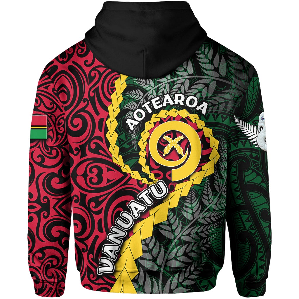 Vanuatu Zip Hoodie Mix Maori Silver Fern LT6