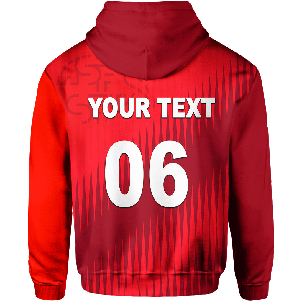 Custom Switzerland Football Zip Hoodie Rossocrociati LT6