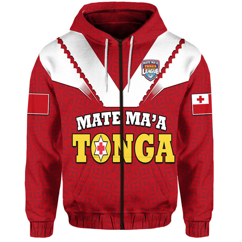 Custom Personalised Mate Maa Tonga Rugby Hoodie Tongan Kupesi Red Style LT9