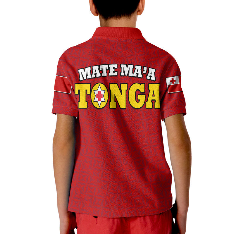 Mate Maa Tonga Rugby Polo Shirt Tongan Kupesi Red Style LT9