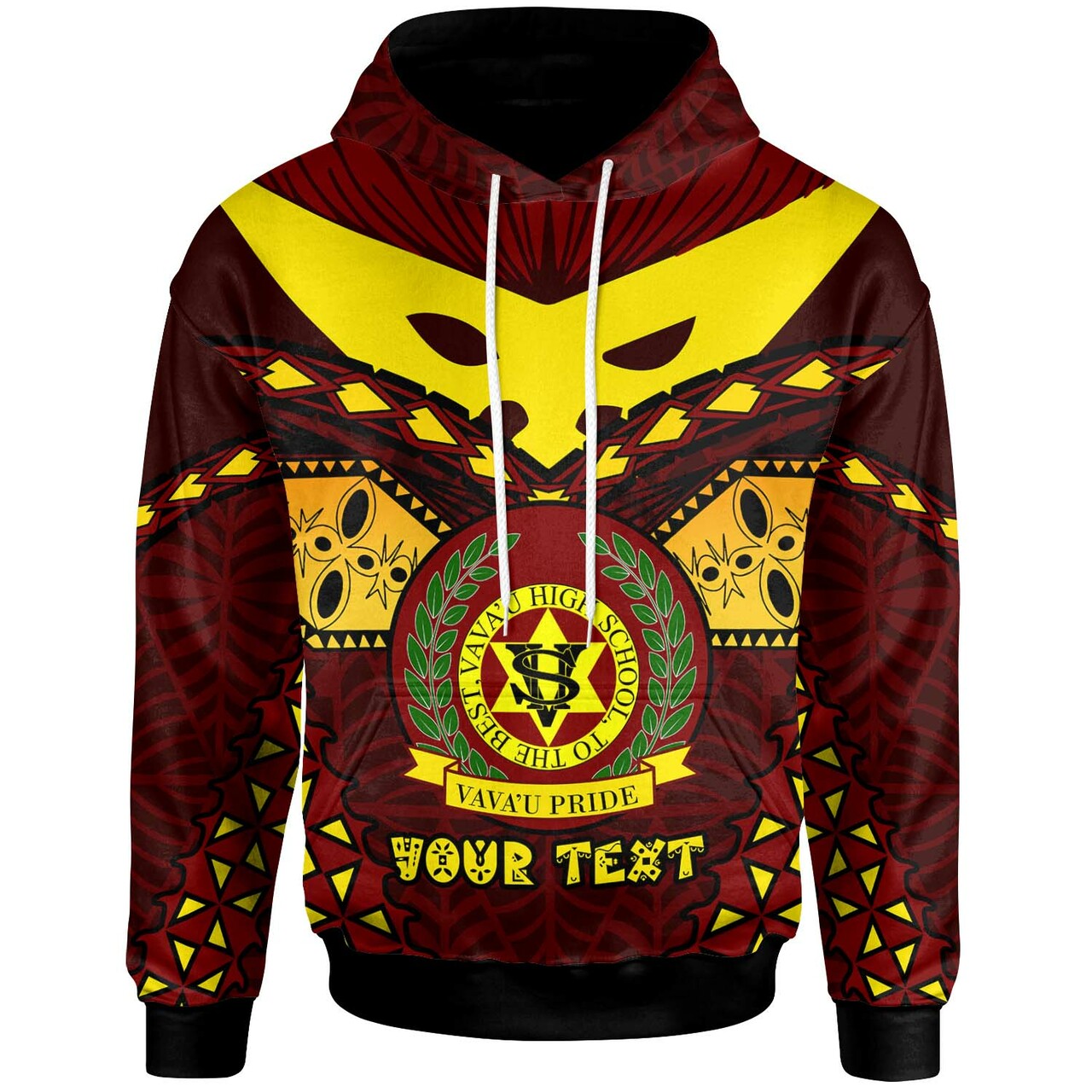Tonga Custom Hoodie Vavau High Shool Tonga with Polynesian Patterns LT10