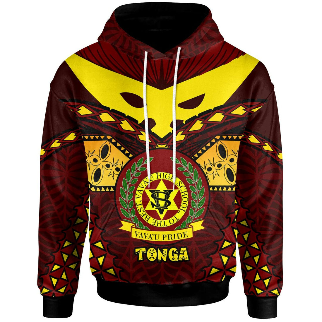 Tonga Custom Hoodie Vavau High Shool Tonga with Polynesian Patterns LT10