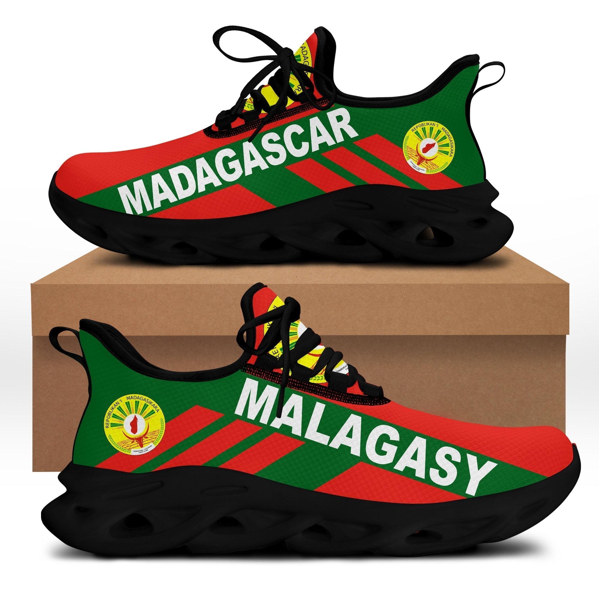 Wonder Print Shop Footwear - Madagascar Stripe Style Clunky Sneakers LT10