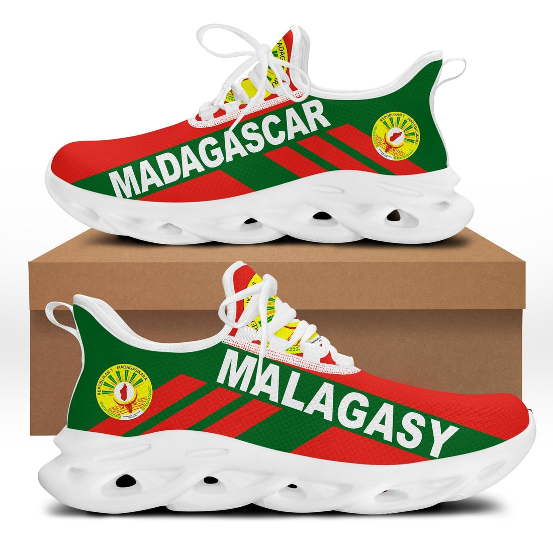 Wonder Print Shop Footwear - Madagascar Stripe Style Clunky Sneakers LT10