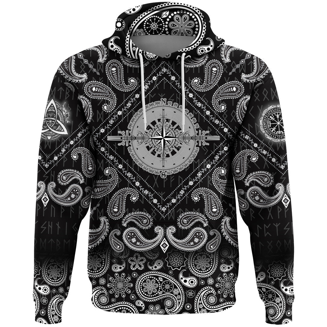 Viking Hoodie Magic Ancient Viking with Bandana Paisley Style RLT12