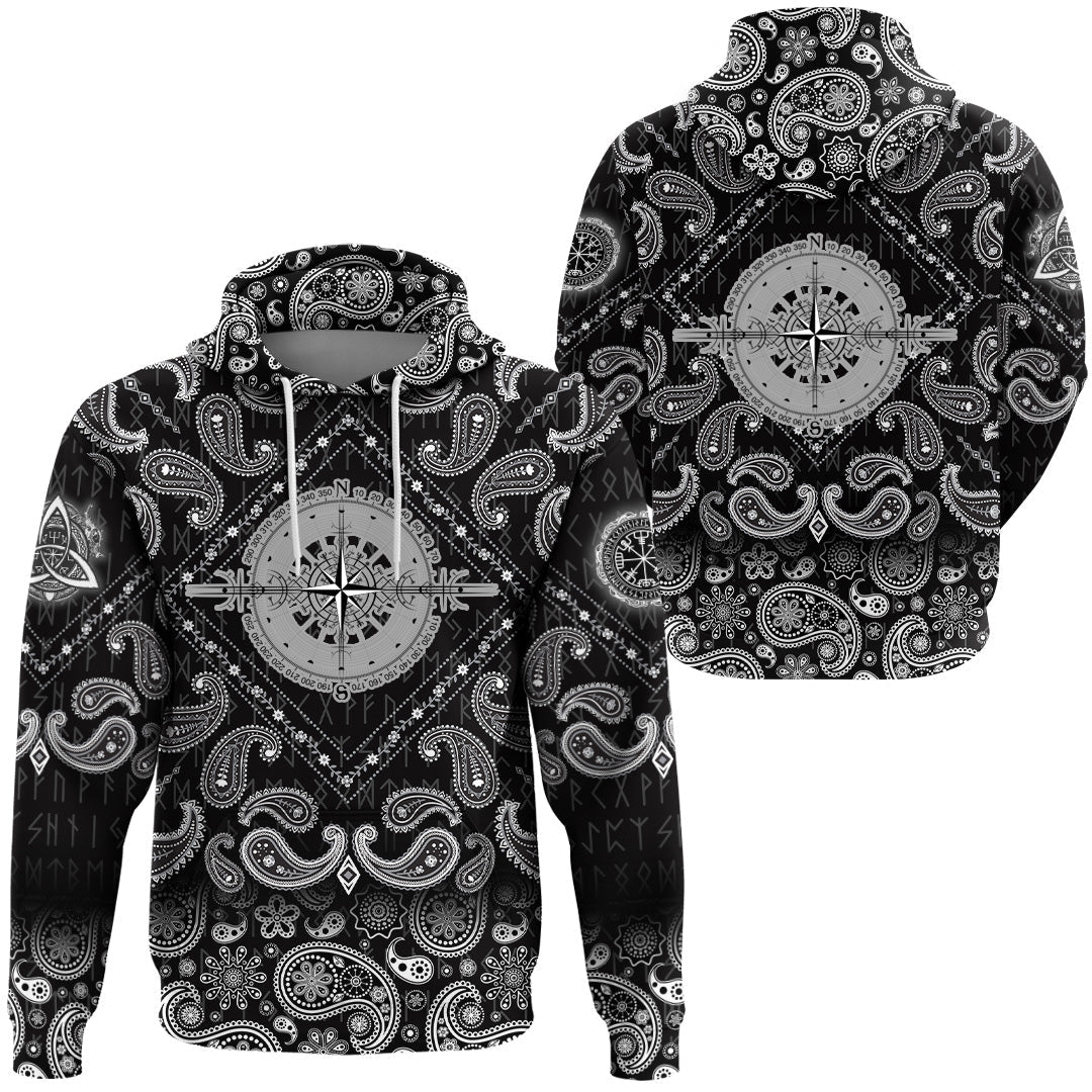 Viking Hoodie Magic Ancient Viking with Bandana Paisley Style RLT12