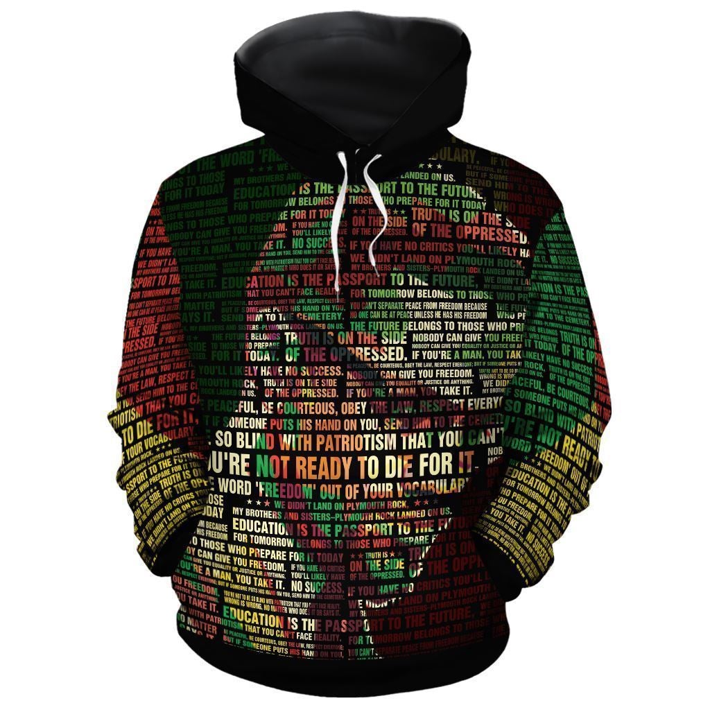African Hoodie Malcolm X Inspiring Quotes Hoodie