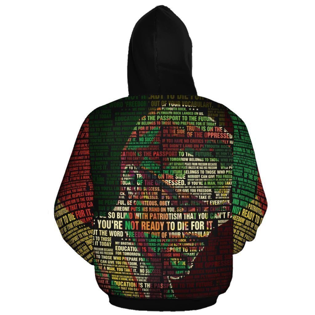 African Hoodie Malcolm X Inspiring Quotes Hoodie