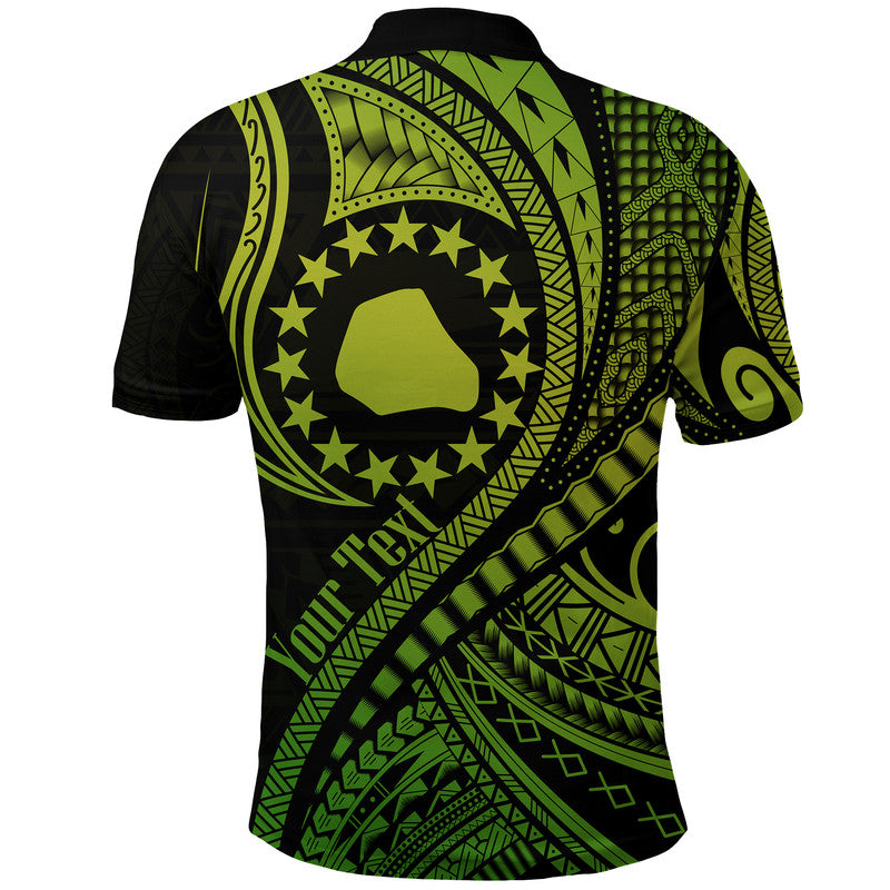 Custom Mangaia Cook Islands Polo Shirt Green Polynesian Wave Style LT9