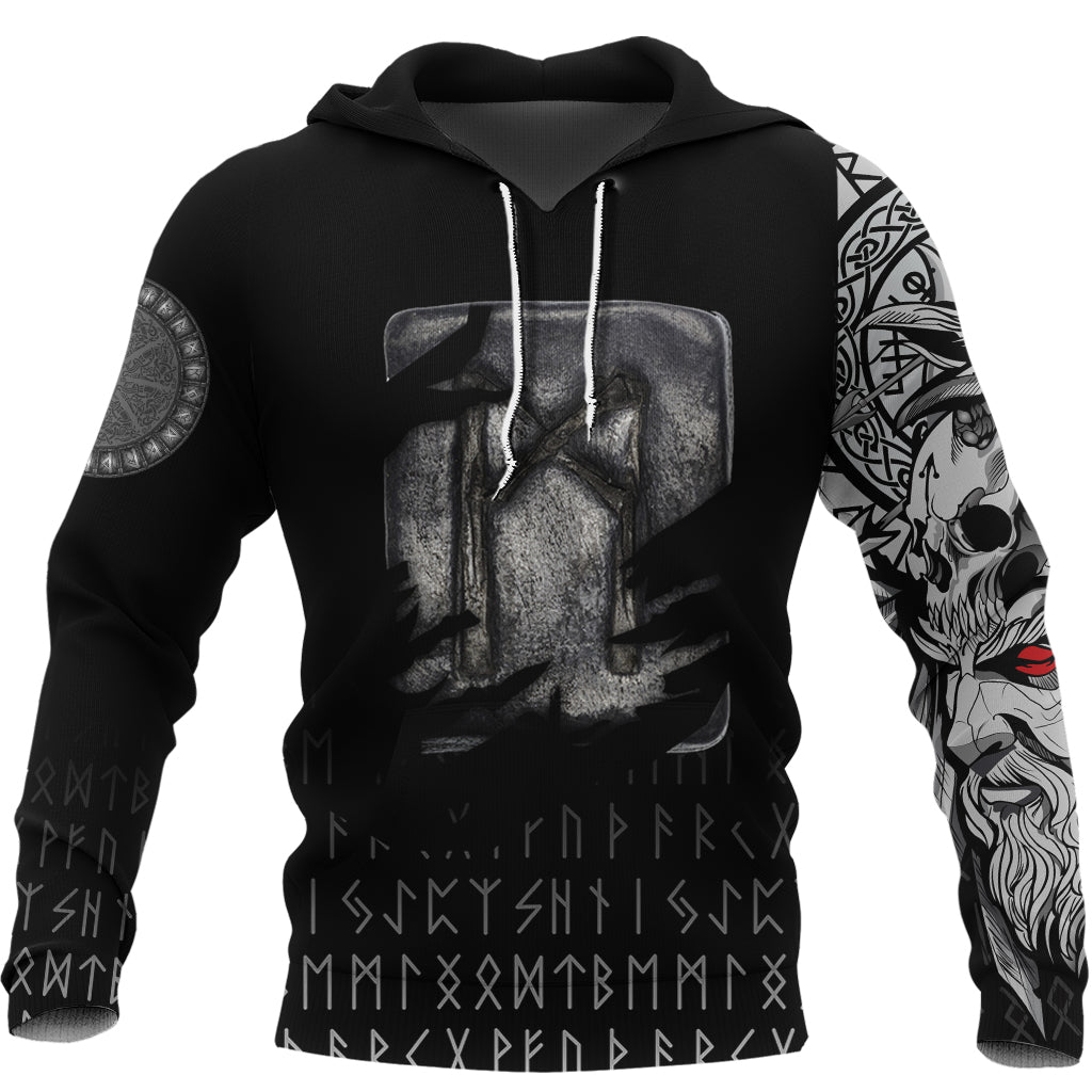 Viking Hoodie Mannaz Norse Runes RLT12
