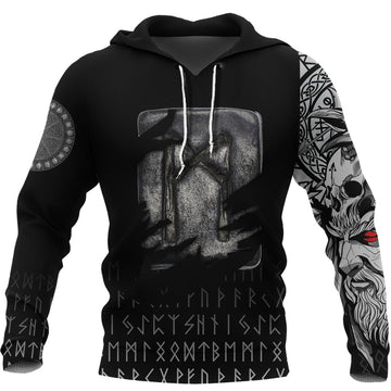 Viking Hoodie Mannaz Norse Runes RLT12