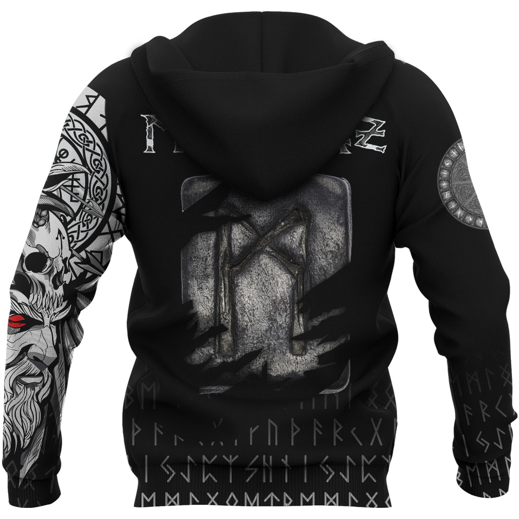 Viking Hoodie Mannaz Norse Runes RLT12
