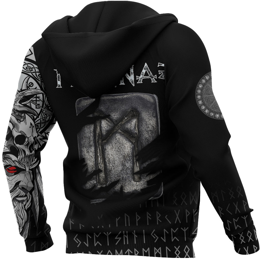 Viking Hoodie Mannaz Norse Runes RLT12