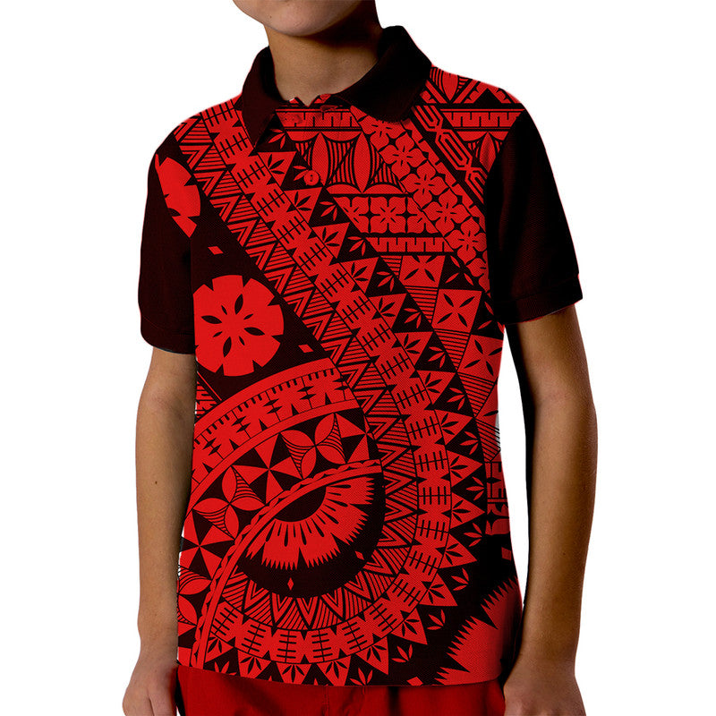 Polynesian Masi Kesa Red Style Polo Shirt LT9