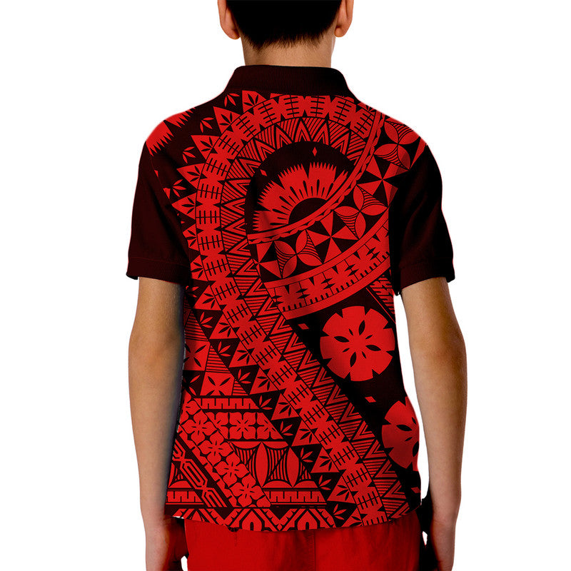 Polynesian Masi Kesa Red Style Polo Shirt LT9