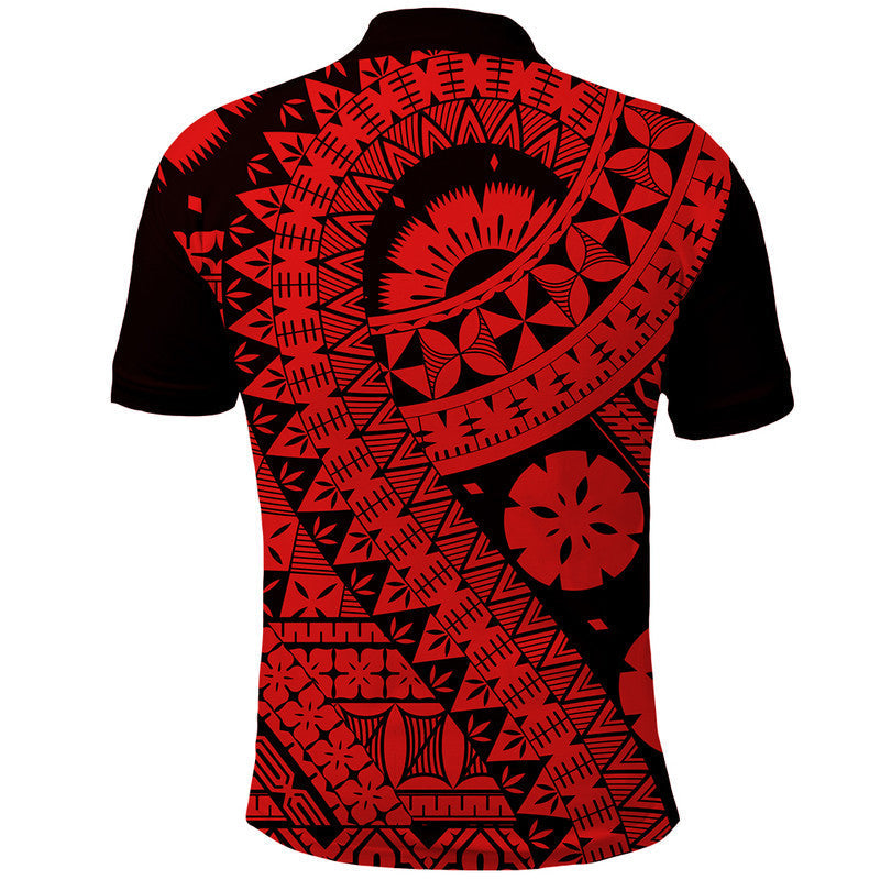 Polynesian Masi Kesa Red Style Polo Shirt LT9