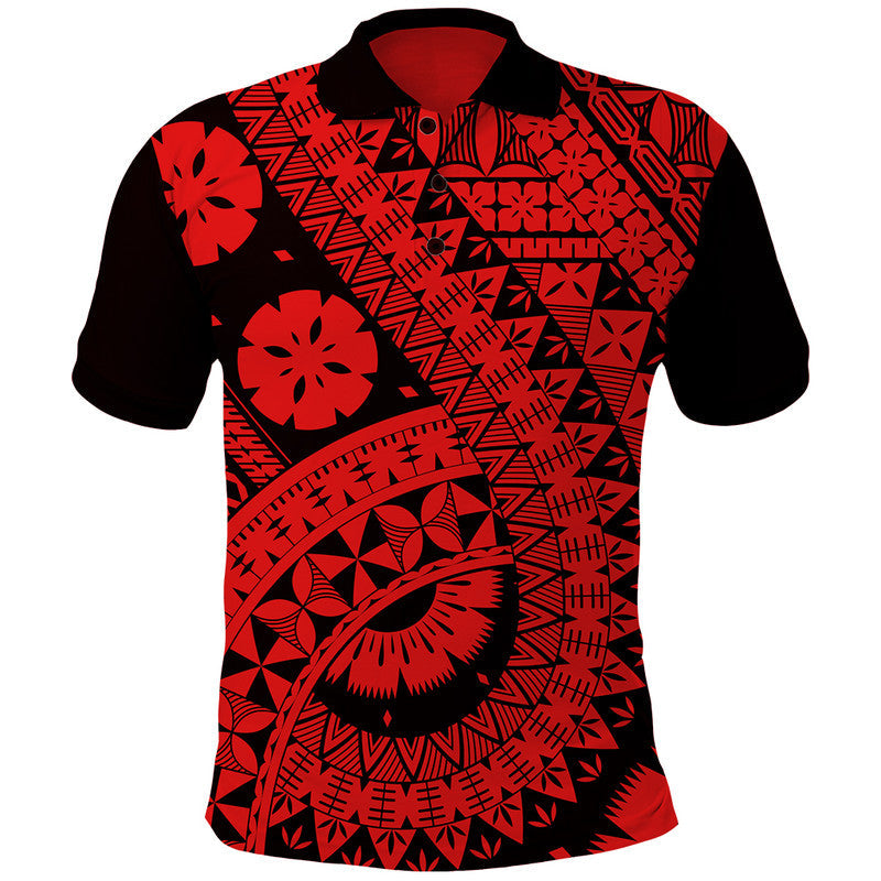 Polynesian Masi Kesa Red Style Polo Shirt LT9