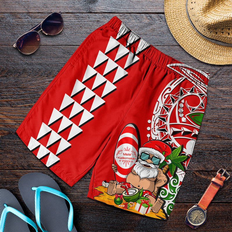 Hawaii Mele Kalikimaka Santa Claus Beach Men Shorts LT6
