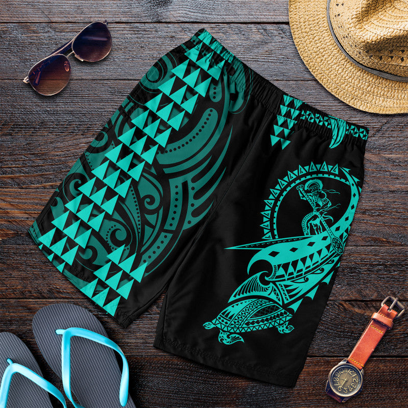 Hawaii Polynesian Warrior Kakau Men Shorts-Green LT6