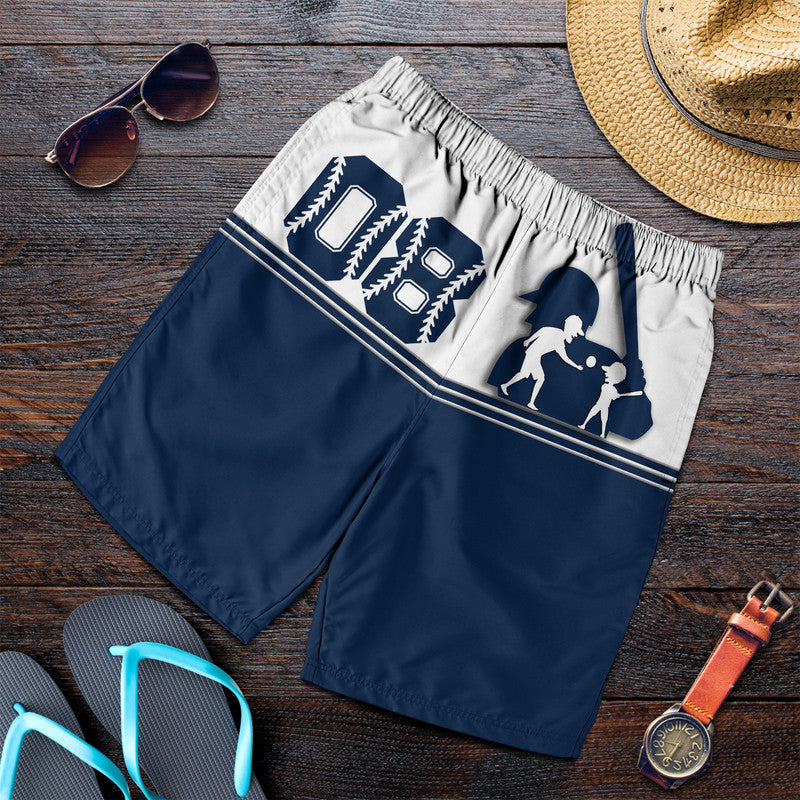 (Custom Personalised) Fathers Day - America Dad and Son Baseball Player Men Short - Blue No.2 LT9