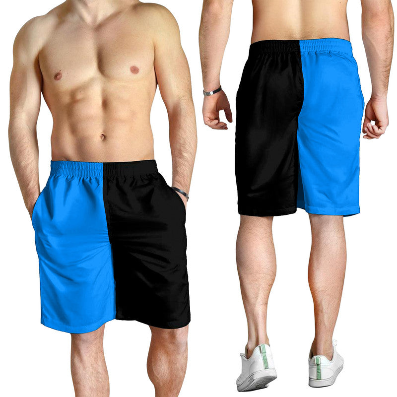 Black And Blue Men Short Simple Style LT8
