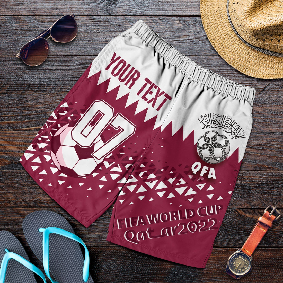 Personalised Qatar Men Shorts World Cup 2022 Sporty Vibes LT7