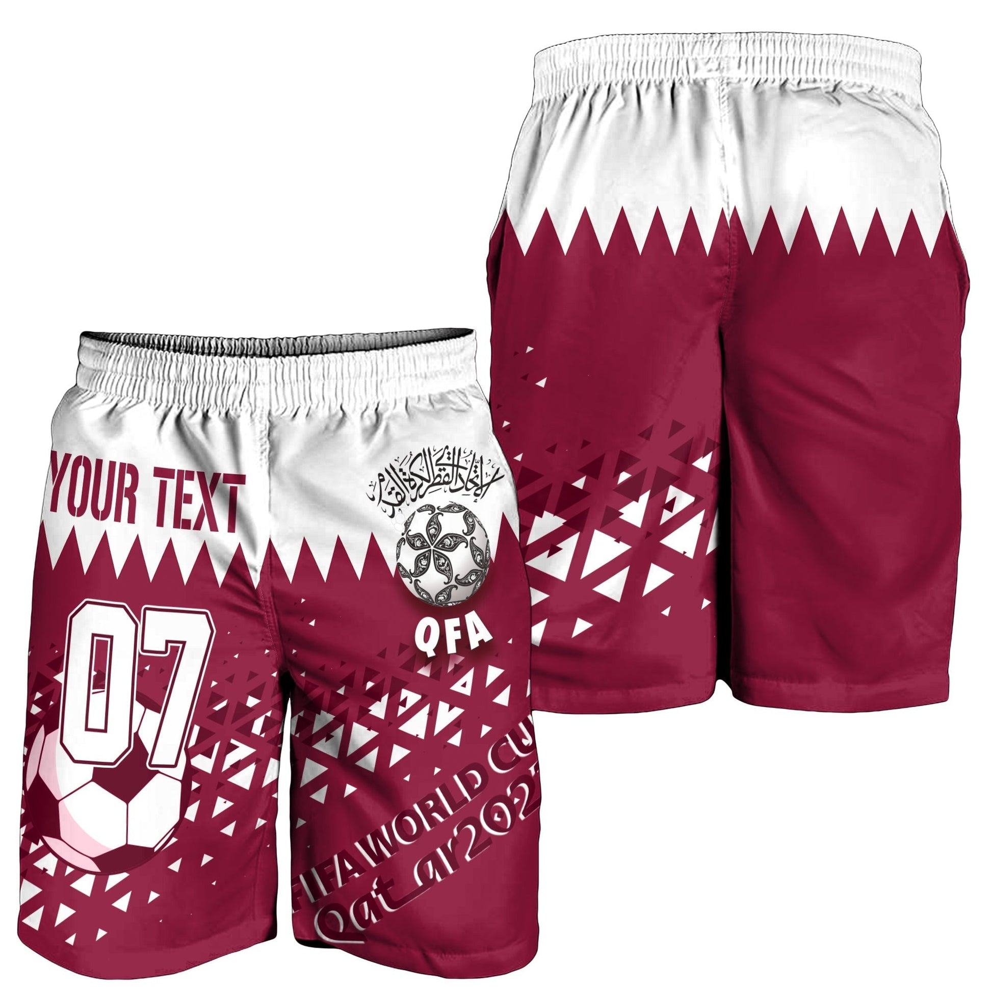 Personalised Qatar Men Shorts World Cup 2022 Sporty Vibes LT7