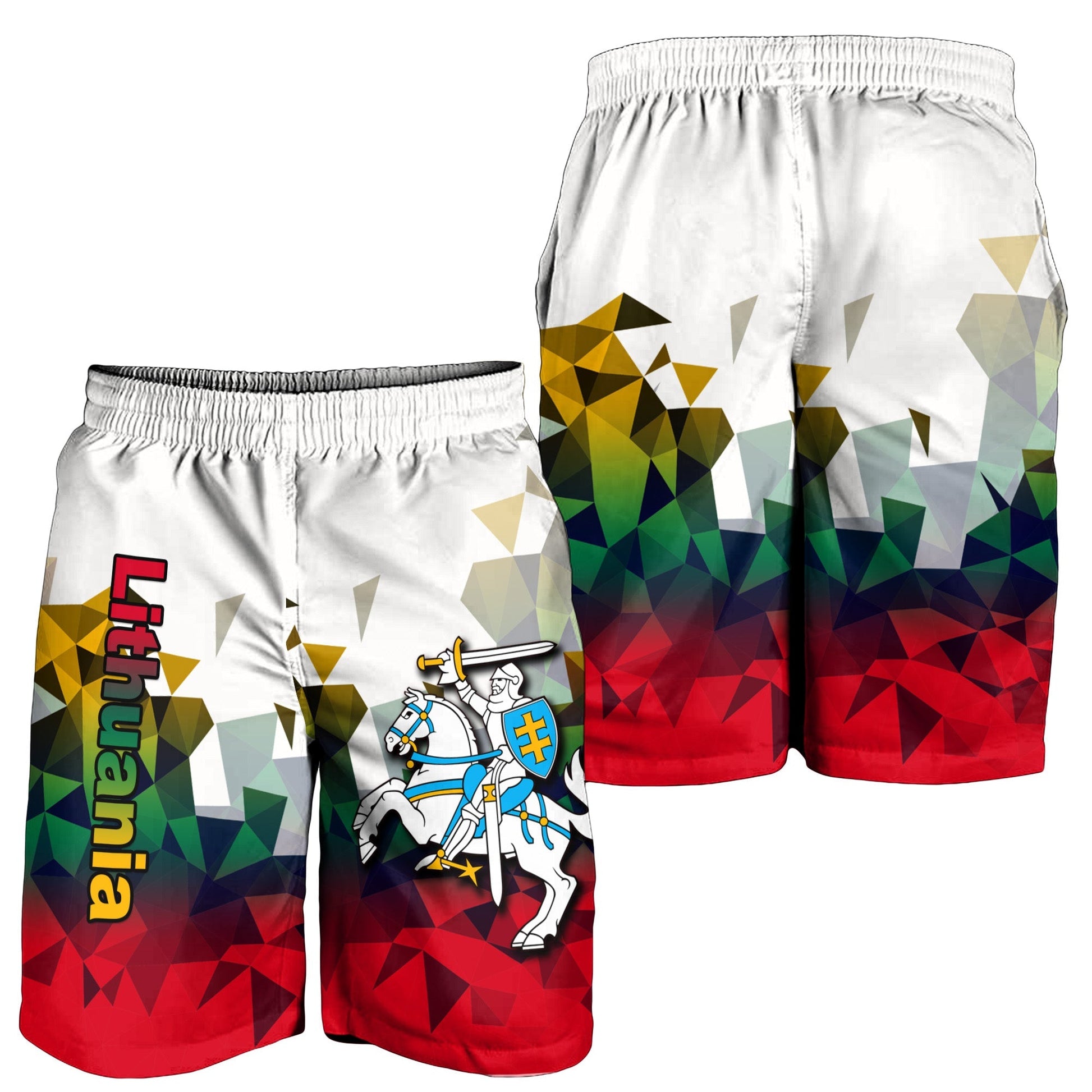 Lithuania Men Shorts Polygonal Template Style LT6