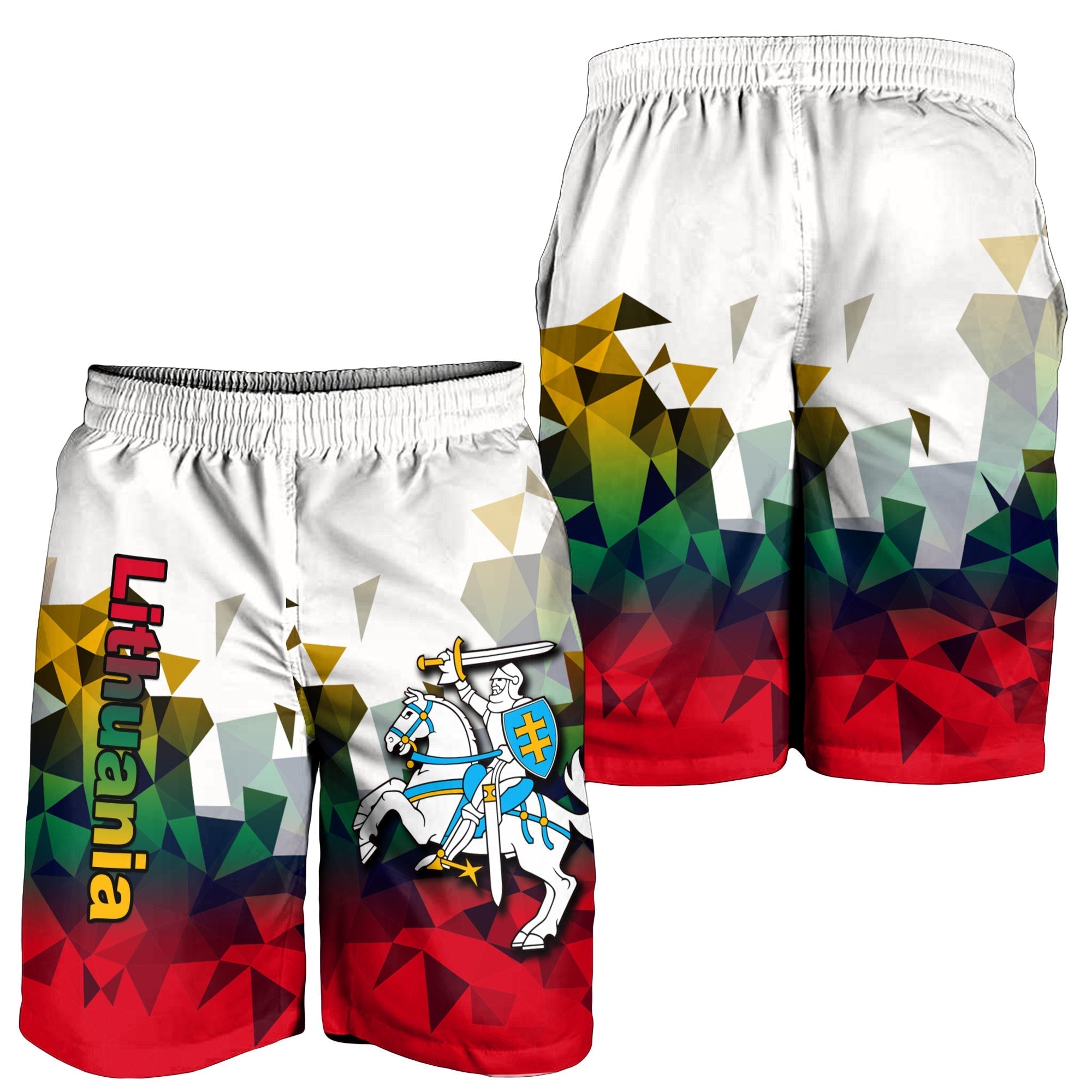 Lithuania Men Shorts Polygonal Template Style LT6