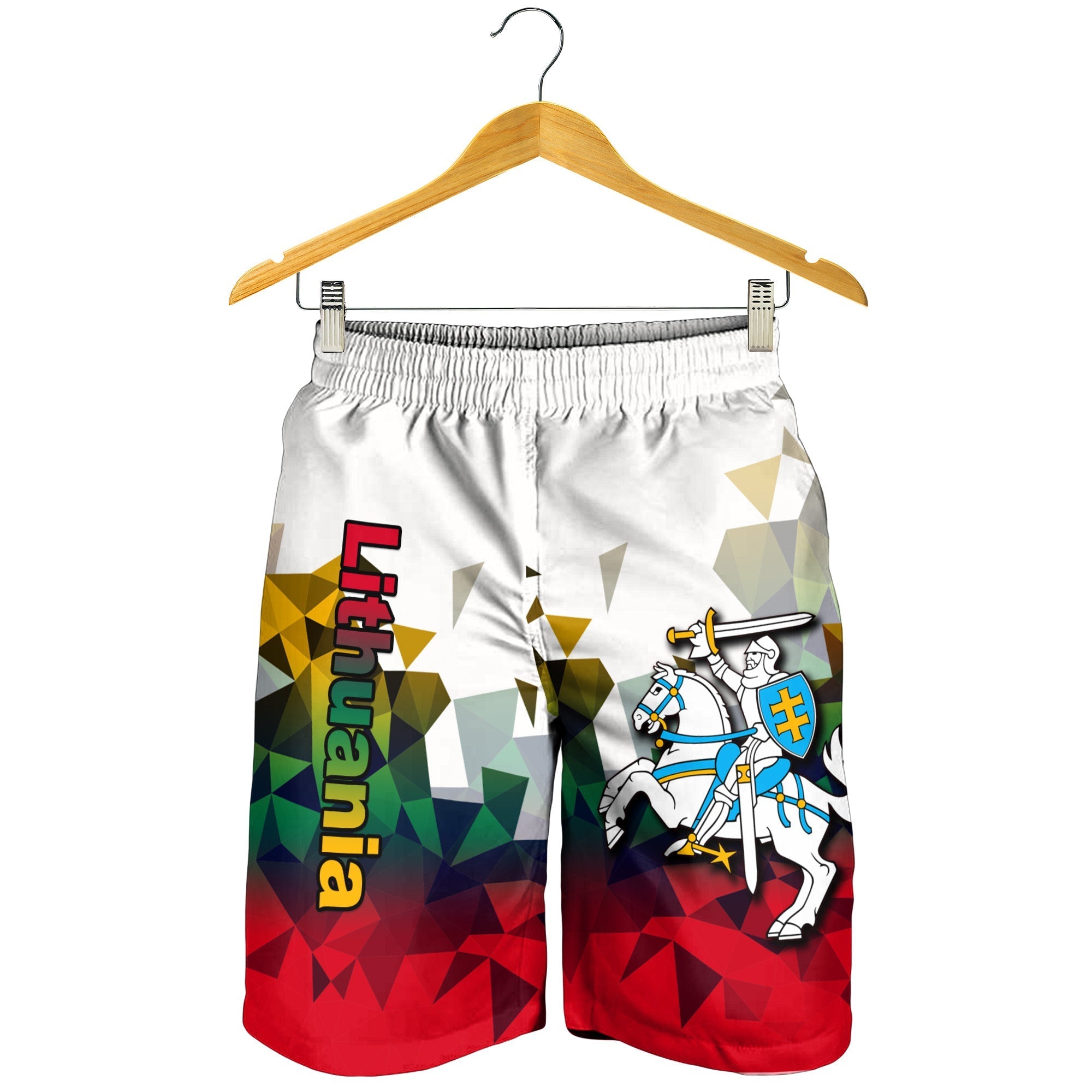 Lithuania Men Shorts Polygonal Template Style LT6