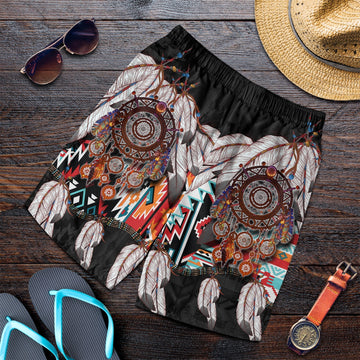 Native American Men Shorts Native Patterns Dreamcatcher LT6