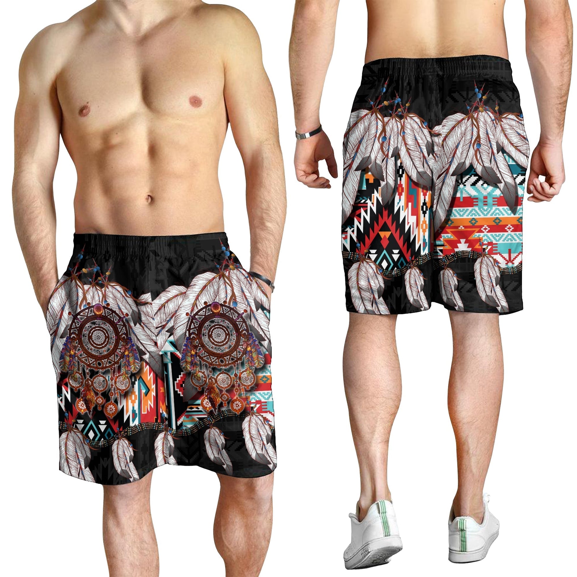 Native American Men Shorts Native Patterns Dreamcatcher LT6