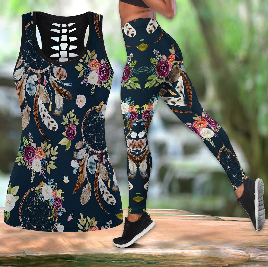 Native American Hollow Tanktop Leggings Set 41 LT10