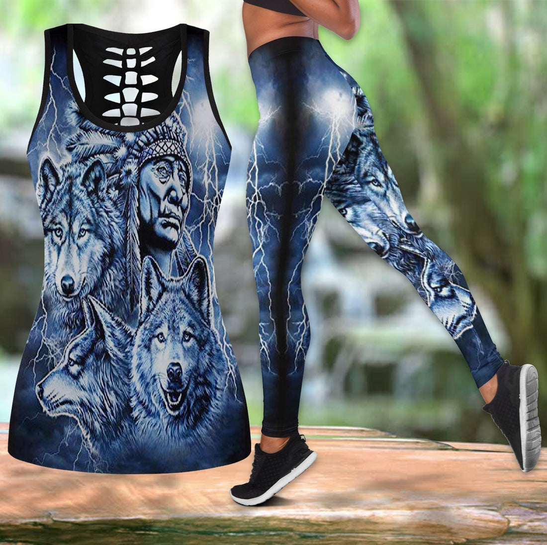 Native American Hollow Tanktop Leggings Set 75 LT10