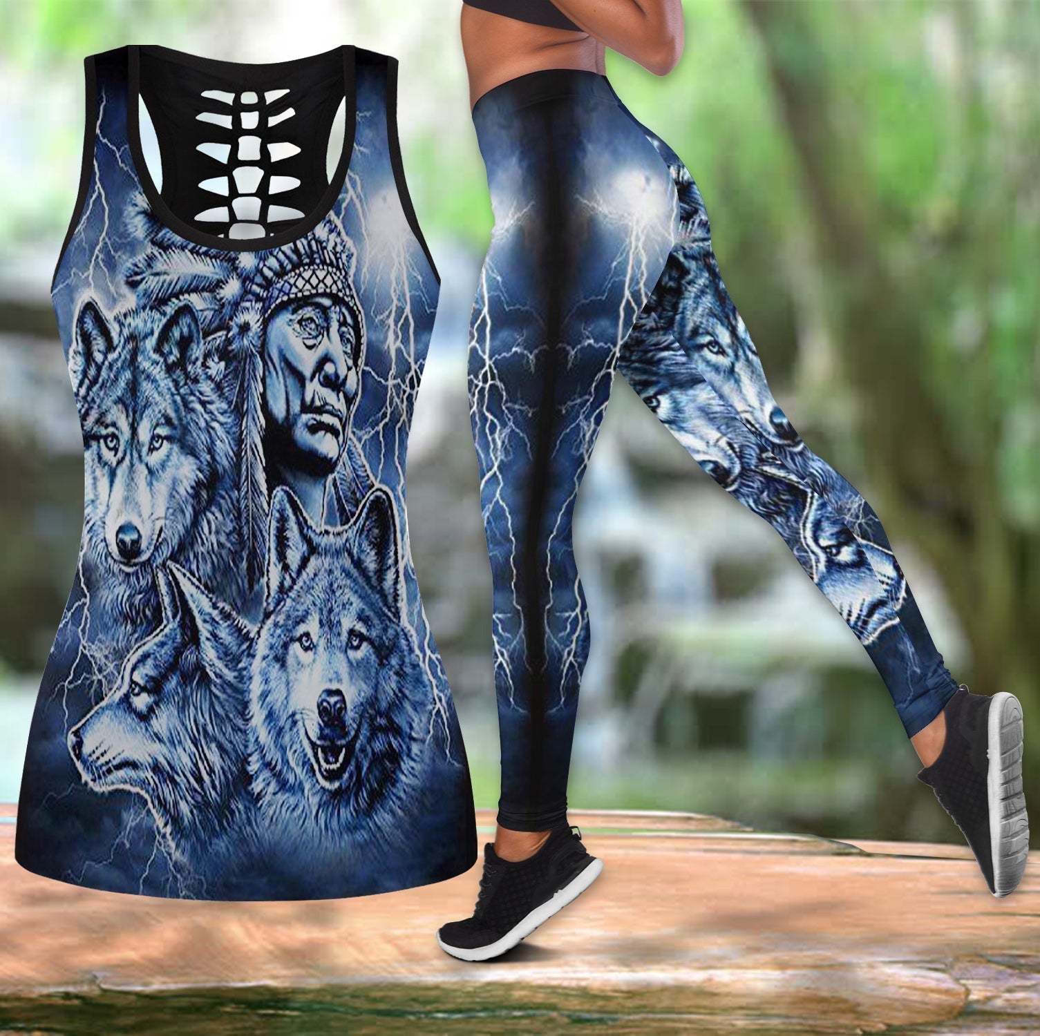 Native American Hollow Tanktop Leggings Set 75 LT10