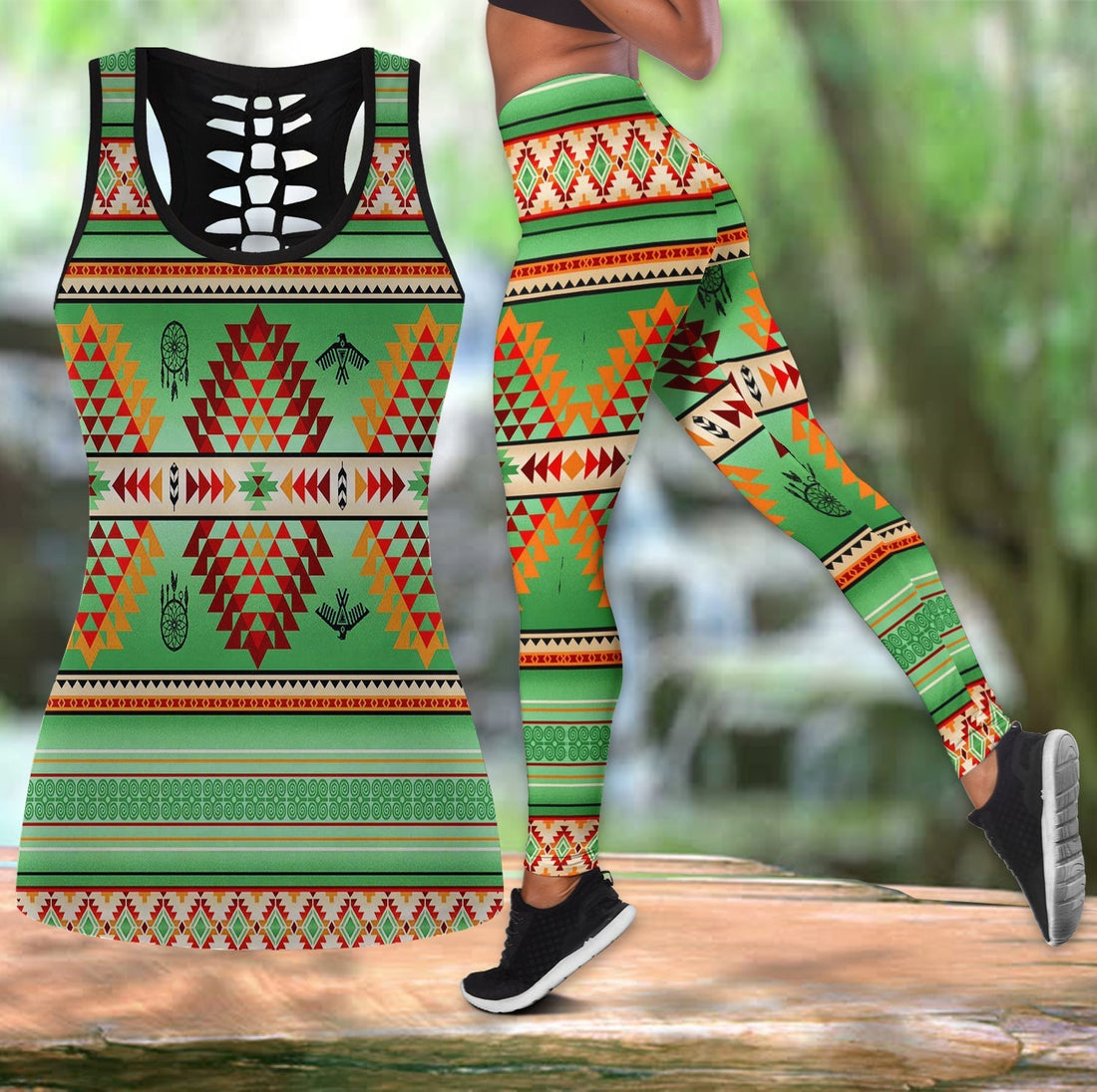 Native American Hollow Tanktop Leggings Set 76 LT10