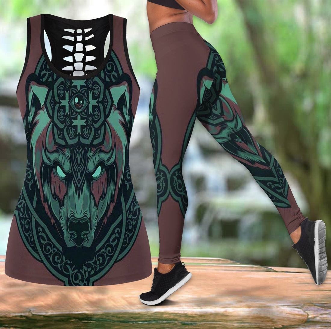 Native American Hollow Tanktop Leggings Set 77 LT10