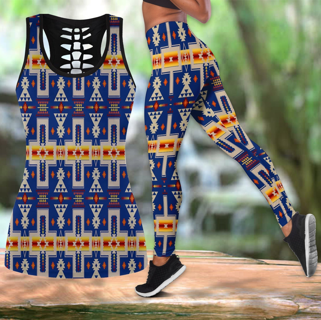 Native American Hollow Tanktop Leggings Set 95 LT10