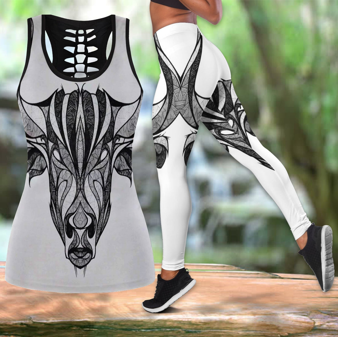 Native American Hollow Tanktop Leggings Set 78 LT10