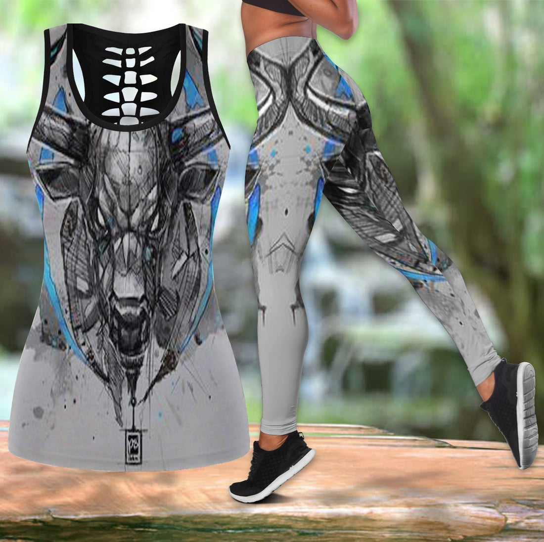 Native American Hollow Tanktop Leggings Set 79 LT10