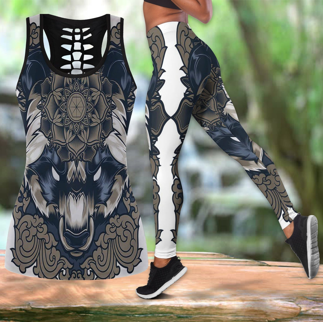 Native American Hollow Tanktop Leggings Set 80 LT10