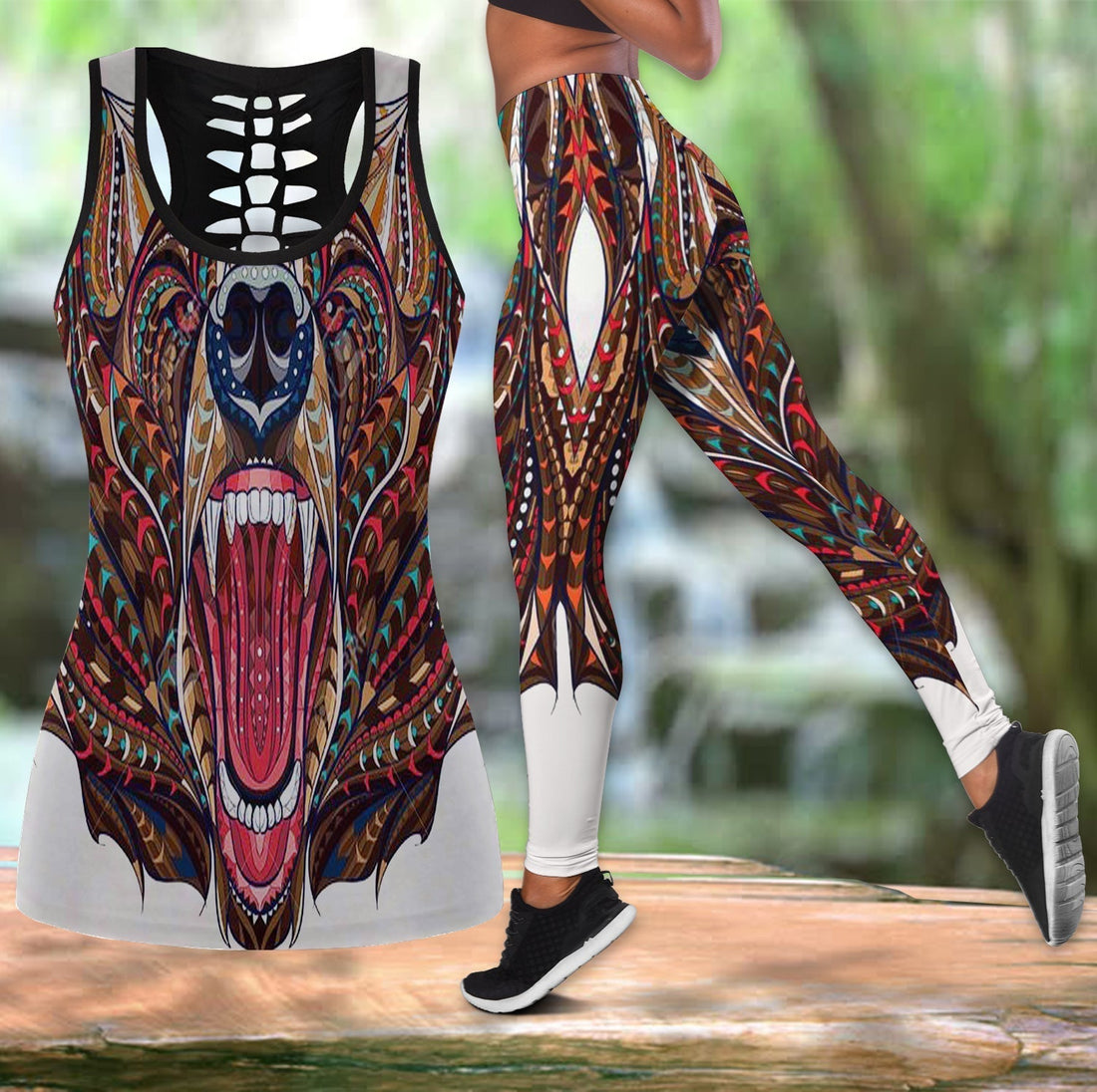 Native American Hollow Tanktop Leggings Set 82 LT10